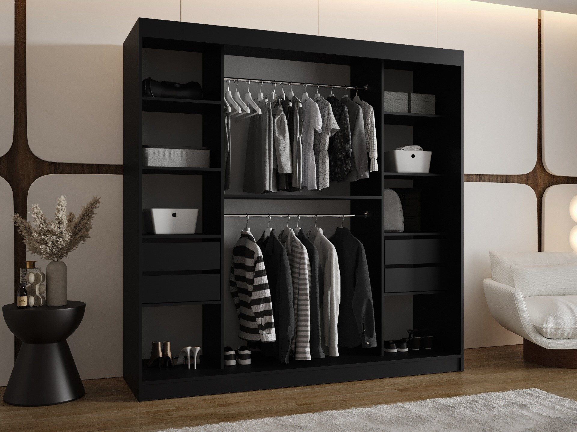 Skapis Hartford 507 (Melns)