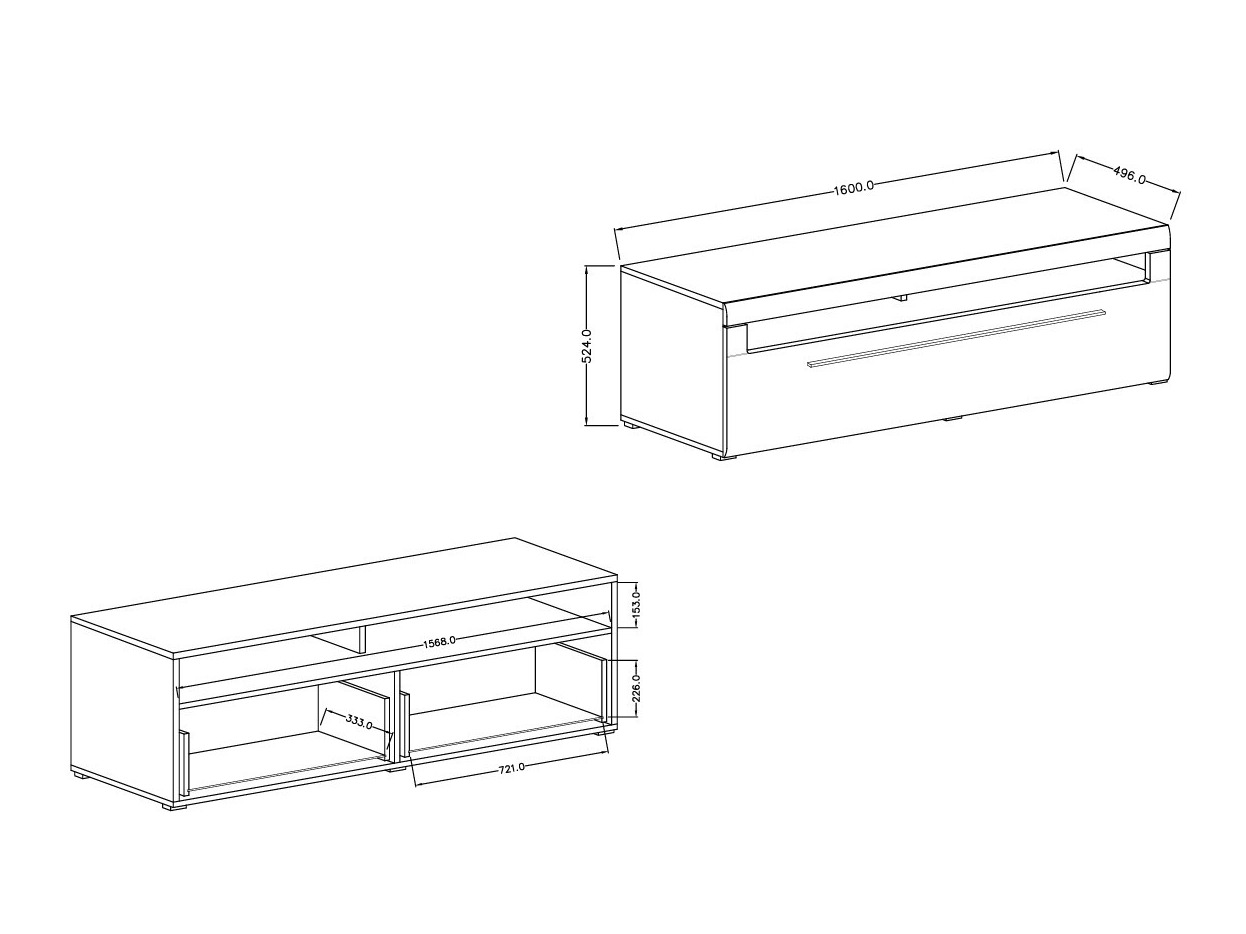 TV galds Ophsalu 104 (Balts + Glancēts balts)