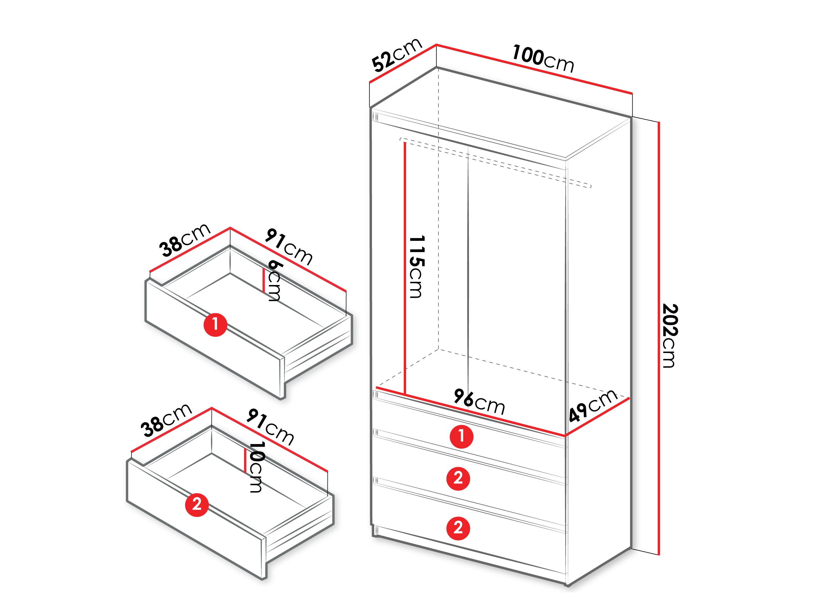 Skapis Comfivo Structor (Balts)