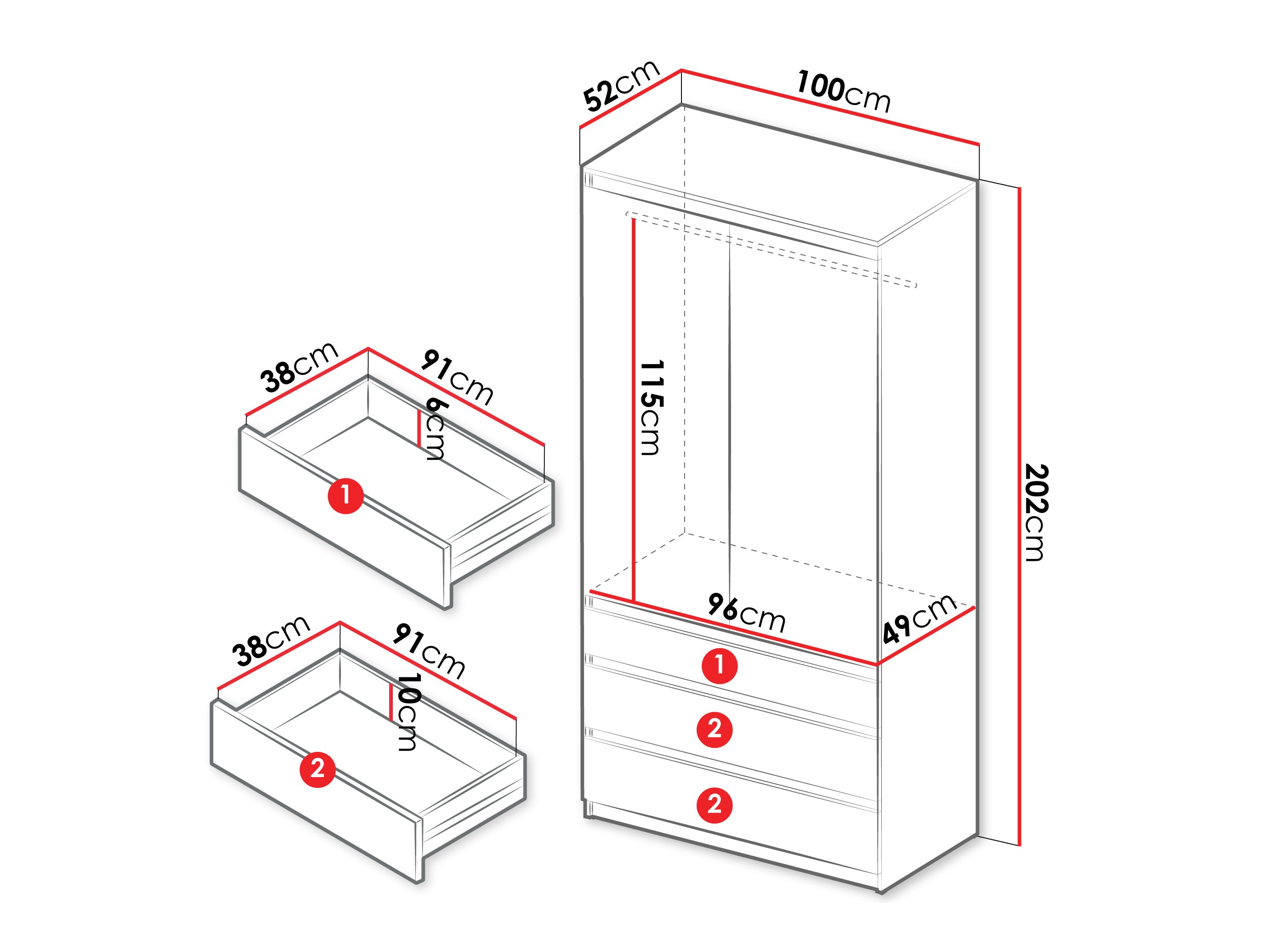 Skapis Comfivo Structor (Melns)