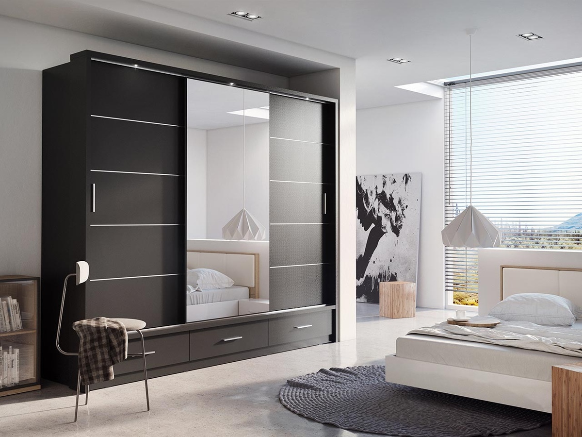 Skapis Fresno 100 (Melns)