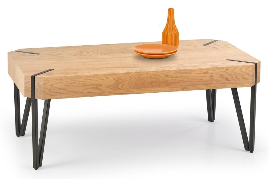 Žurnālu galdiņš Houston 303 (Zeltains ozols + Melns)