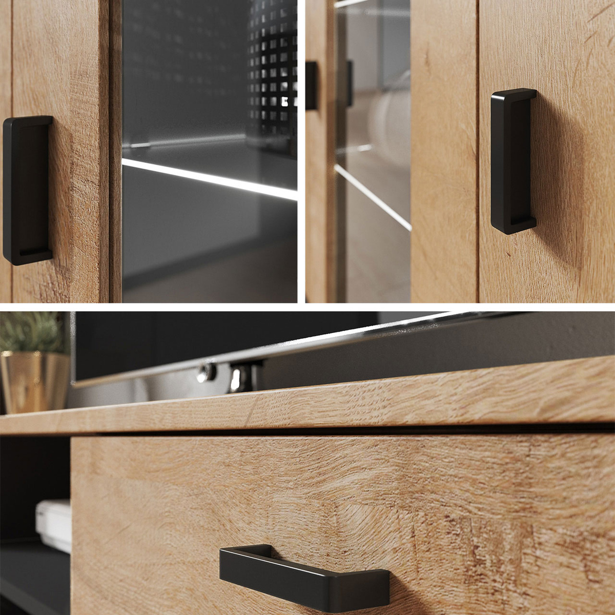 Набор для гостиной Tornola 109 (Чёрный + Глянцевый черный)